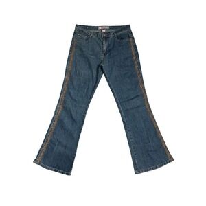 COS Denim Flare Jeans with Gold Detailing